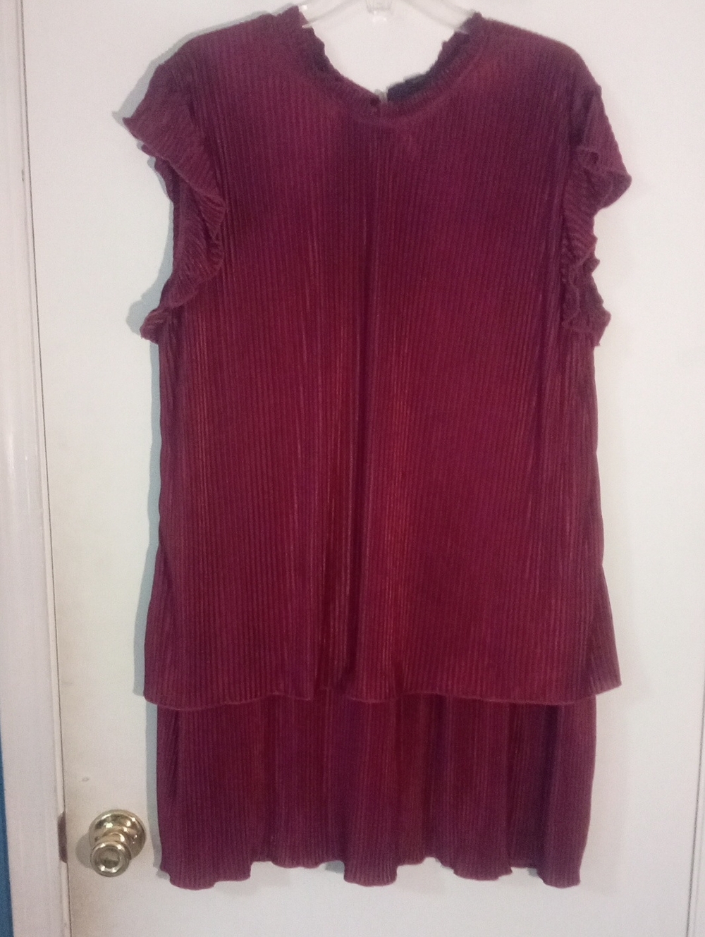 24seven Velvet Ribbed Dress in Deep Burgundy 2X Plus NWT $76.99